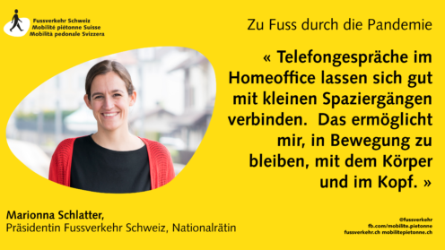 « Telefongespräche im Homeoffice lassen sich gut mit kleinen Spaziergängen verbinden.  Das ermöglicht mir, in Bewegung zu bleiben, mit dem Körper und im Kopf. »