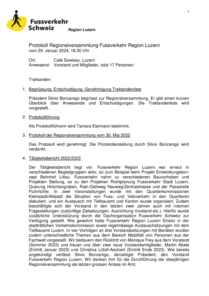 thumbnail of Protokoll Regionalversammlung Fussverkehr Region Luzern_ 2024