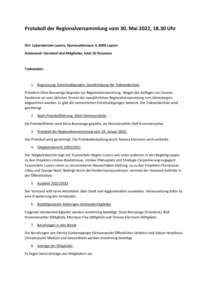thumbnail of Protokoll_Regionalversammlung Fussverkehr Region Luzern_2022